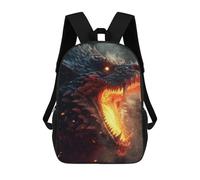 sinyumoney 3D Printed Fiery Dragon Portrait -9 School Backpack With Big Pockets for Kids, Children's Backpacks Book Bags Kids School Bag 17inch