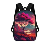 sinyumoney 3D Printed Fiery Landscape with Tree School Backpack With Big Pockets for Kids Children's Backpacks Boy Girl Book Bags Kids School Bag 17inch