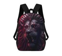 sinyumoney 3D Printed Fiery Lion Roar Children's School Backpack for Kids High Capacity Travel Rucksacks Fashion Book Bags Kids School Bag Back Pack 17inch