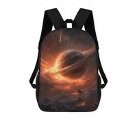 sinyumoney 3D Printed Fiery Planet with Rings Children's 17inch School Backpack for Kids High Capacity Travel Rucksacks Fashion Book Bags Kids School Bag