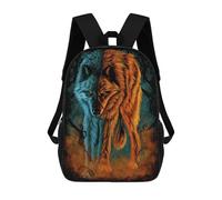 sinyumoney 3D Printed Fire And Ice Wolf School Book Bags Fashion Kids Large Capacity Backpack Children School Bag Travel Rucksacks 17inch