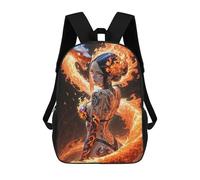 sinyumoney 3D Printed Fire Dragon & Woman School Backpack With Big Pockets for Kids Children's Backpacks Boy Girl Book Bags Kids School Bag 17inch