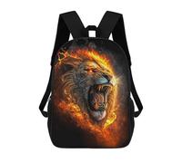 sinyumoney 3D Printed Flaming Lion Art Print-7 School Backpack for Kids Children's 17inch Backpacks Boy Girl Book Bags Kids School Bag