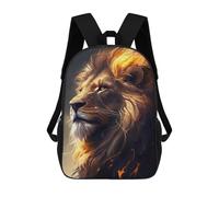 sinyumoney 3D Printed Flaming Lion Majesty School Backpack With Big Pockets for Kids Children's Backpacks Boy Girl Book Bags Kids School Bag 17inch