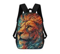 sinyumoney 3D Printed Flaming Lion's Majesty Children's School Backpack for Kids High Capacity Travel Rucksacks Fashion Book Bags Kids School Bag Back Pack 17inch