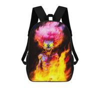 sinyumoney 3D Printed Flaming Skull Artwork -8 School Bag Boys Girls Children's School Backpack Casual Fashion Backpack for in School Or Travel 17inch