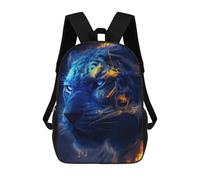 sinyumoney 3D Printed Flaming Tiger Portrait -16 School Backpack With Big Pockets for Kids, Children's Backpacks Book Bags Kids School Bag 17inch