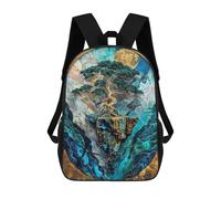 sinyumoney 3D Printed Floating Island Paradise Kintsugi Art Children's School Backpack for Kids High Capacity Travel Rucksacks Fashion Book Bags Kids School Bag Back Pack 17inch