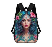 sinyumoney 3D Printed Floral Anime Portrait School Backpack With Big Pockets for Kids Children's Backpacks Boy Girl Book Bags Kids School Bag 17inch