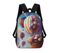 sinyumoney 3D Printed Floral Balloon Festival Sky Dance School Backpack With Big Pockets for Kids Children's Backpacks Boy Girl Book Bags Kids School Bag 17inch