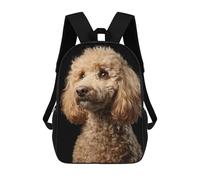 sinyumoney 3D Printed Fluffy Poodle Dog Breed Children's School Backpack for Kids High Capacity Travel Rucksacks Fashion Book Bags Kids School Bag Back Pack 17inch