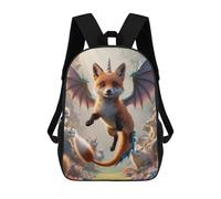 sinyumoney 3D Printed Flying Fox Kit with Dragon Wings Children Backpacks Kids Cute School Backpack Outdoor Casual Daypack for Boys Middle School Students 17inch