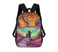 sinyumoney 3D Printed Forest Guardian Encounter School Backpack With Big Pockets for Kids Children's Backpacks Boy Girl Book Bags Kids School Bag 17inch