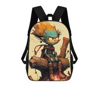 sinyumoney 3D Printed Forest Guardian School Backpack With Big Pockets for Kids Children's Backpacks Boy Girl Book Bags Kids School Bag 17inch