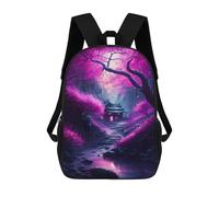 sinyumoney 3D Printed Forest Mystic Cherry Bloss School Bag Boys Girls Children's 17inch Backpack School Backpack Casual Fashion Backpack for in School Or Travel