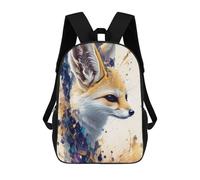 sinyumoney 3D Printed Fox in Abstract Colors School Book Bags Fashion Kids Large Capacity Backpack Children School Bag Travel Rucksacks 17inch