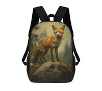 sinyumoney 3D Printed Fox in Forest School Backpack for Kids Children's 17inch Backpacks Boy Girl Book Bags Kids School Bag