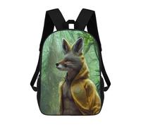 sinyumoney 3D Printed Fox in The Jungle School Backpack With Big Pockets for Kids, Children's Backpacks Book Bags Kids School Bag 17inch
