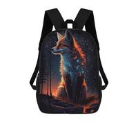 sinyumoney 3D Printed Fox Lighting School Backpack With Big Pockets for Kids, Children's Backpacks Book Bags Kids School Bag 17inch