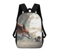 sinyumoney 3D Printed Fox Meets Squirrel Children School Backpack Fashion Rucksack Casual Travel 17inch Backpacks Large Capacity Daypack for Boys Girls