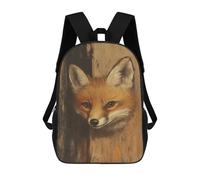 sinyumoney 3D Printed Fox Painting Wildlife Art School Backpack for Kids Children's 17inch Backpacks Boy Girl Book Bags Kids School Bag