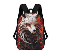 sinyumoney 3D Printed Fox Spirit Mask Artwork School Backpack With Big Pockets for Kids, Children's Backpacks Book Bags Kids School Bag 17inch