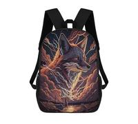 sinyumoney 3D Printed Fox Spirit Storm Children's 17inch School Backpack for Kids High Capacity Travel Rucksacks Fashion Book Bags Kids School Bag
