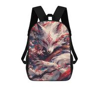 sinyumoney 3D Printed Fox Spirit with Cherry Blossoms Children's 17inch School Backpack for Kids High Capacity Travel Rucksacks Fashion Book Bags Kids School Bag