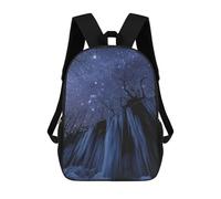 sinyumoney 3D Printed Freezing Cold Night School Bag Boys Girls Children's 17inch Backpack School Backpack Casual Fashion Backpack for in School Or Travel