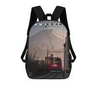 sinyumoney 3D Printed Fuji Train School Backpack for Kids Children's 17inch Backpacks Boy Girl Book Bags Kids School Bag