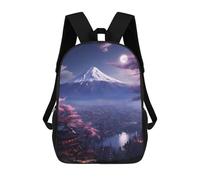 sinyumoney 3D Printed Full Moon over Mount Fuji School Book Bags Fashion Kids Large Capacity Backpack Children School Bag Travel Rucksacks 17inch