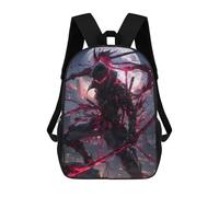 sinyumoney 3D Printed Fullmoon Red Ninja School Bag Boys Girls Children's 17inch Backpack School Backpack Casual Fashion Backpack for in School Or Travel