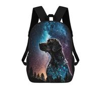 sinyumoney 3D Printed Galactic Canine Majesty -3 School Backpack With Big Pockets for Kids, Children's Backpacks Book Bags Kids School Bag 17inch