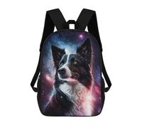 sinyumoney 3D Printed Galactic Canine Portrait Children School Backpack Fashion Rucksack Casual Travel 17inch Backpacks Large Capacity Daypack for Boys Girls