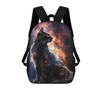 sinyumoney 3D Printed Galactic Cat Majesty Children's School Backpack for Kids High Capacity Travel Rucksacks Fashion Book Bags Kids School Bag Back Pack 17inch