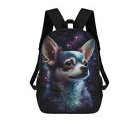 sinyumoney 3D Printed Galactic Chihuahua Art Print -5 Children School Backpack Fashion Rucksack Casual Travel 17inch Backpacks Large Capacity Daypack for Boys Girls