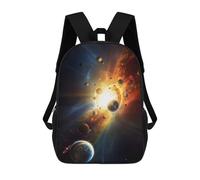 sinyumoney 3D Printed Galactic Collision Planets in Motion School Bag Boys Girls Children's School Backpack Casual Fashion Backpack for in School Or Travel 17inch