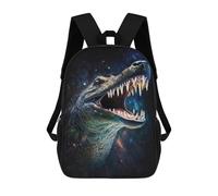 sinyumoney 3D Printed Galactic Crocodile Head-2 School Backpack Book 17inch Bags Fashion Backpacks Large Capacity Backpack Children Travel Rucksacks