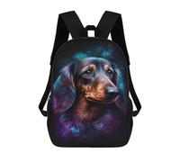 sinyumoney 3D Printed Galactic Dachshund Portrait -9 School Bag Boys Girls Children's 17inch Backpack School Backpack Casual Fashion Backpack for in School Or Travel