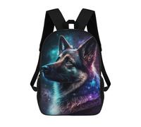 sinyumoney 3D Printed Galactic Dog Portrait -8 Children's 17inch School Backpack for Kids High Capacity Travel Rucksacks Fashion Book Bags Kids School Bag