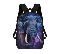 sinyumoney 3D Printed Galactic Elephant Art Print-3 Children's 17inch School Backpack for Kids High Capacity Travel Rucksacks Fashion Book Bags Kids School Bag
