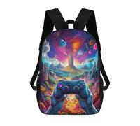 sinyumoney 3D Printed Galactic Gaming Adventure School Backpack With Big Pockets for Kids, Children's Backpacks Book Bags Kids School Bag 17inch