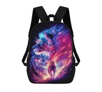 sinyumoney 3D Printed Galactic Lion Art Print Children's 17inch School Backpack for Kids High Capacity Travel Rucksacks Fashion Book Bags Kids School Bag