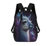 sinyumoney 3D Printed Galactic Llama Portrait-1 Children School Backpack Fashion Rucksack Casual Travel 17inch Backpacks Large Capacity Daypack for Boys Girls
