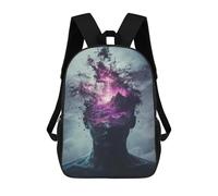 sinyumoney 3D Printed Galactic Mind Portal Children's 17inch School Backpack for Kids High Capacity Travel Rucksacks Fashion Book Bags Kids School Bag