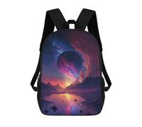sinyumoney 3D Printed Galactic Reflections A Cosmic Landscape -1 Children Backpacks Kids Cute School Backpack Outdoor Casual Daypack for Boys Middle School Students 17inch
