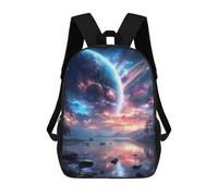 sinyumoney 3D Printed Galactic Reflections Celestial Lake Scene School Backpack for Kids Children's 17inch Backpacks Boy Girl Book Bags Kids School Bag