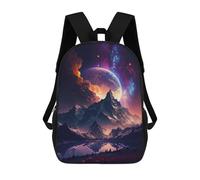 sinyumoney 3D Printed Galactic Reflections Mountain Majesty School Backpack for Kids Children's 17inch Backpacks Boy Girl Book Bags Kids School Bag