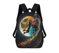 sinyumoney 3D Printed Galactic Slam Dunk -1 School Backpack With Big Pockets for Kids Children's Backpacks Boy Girl Book Bags Kids School Bag 17inch