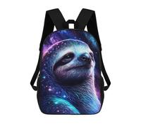 sinyumoney 3D Printed Galactic Sloth Portrait-1 Children's 17inch School Backpack for Kids High Capacity Travel Rucksacks Fashion Book Bags Kids School Bag